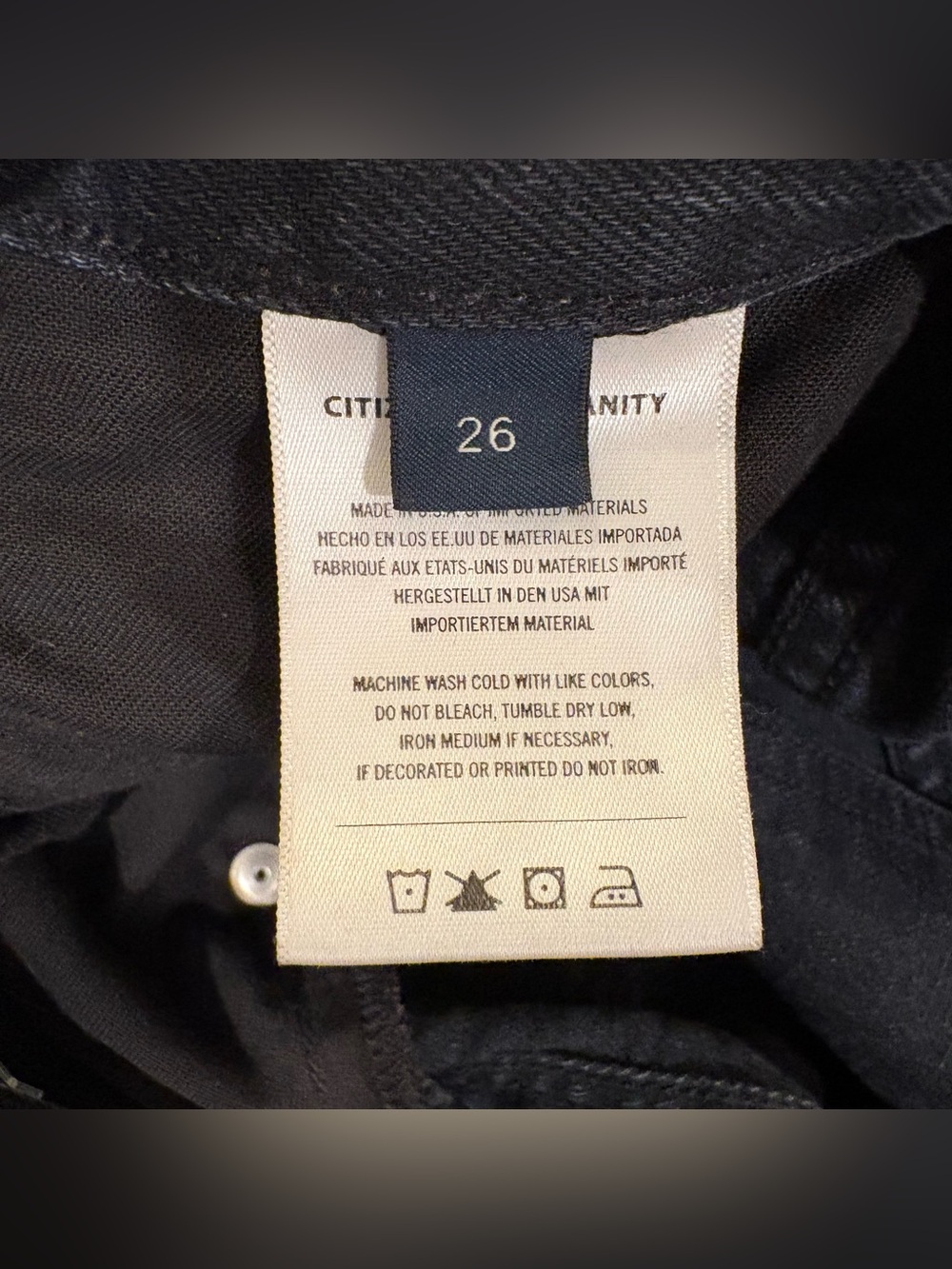 CITIZENS OF HUMANITY COH Annina High Waist Relaxed Wide Leg Jeans Black Sz 26 - Picture 8 of 16